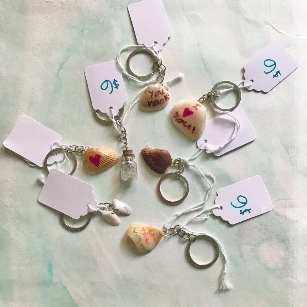 Handmade Shell art keychains